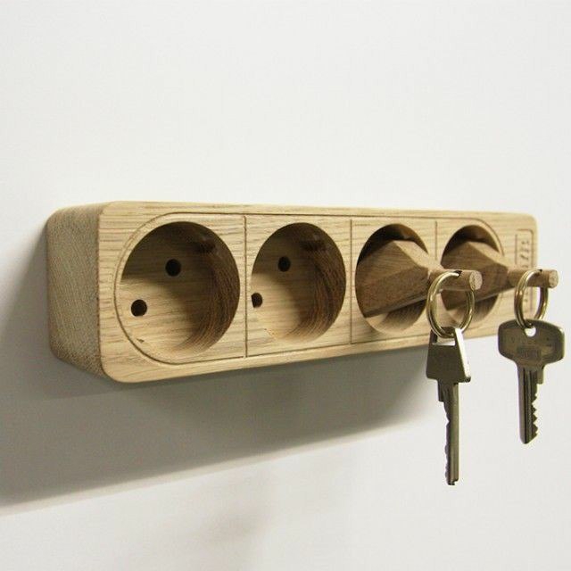 طرح جاکلیدی دیواری مناسب برای استفاده در دستگاه های cnc چوب و cnc لیزر - wall mounted key holder dxf file
