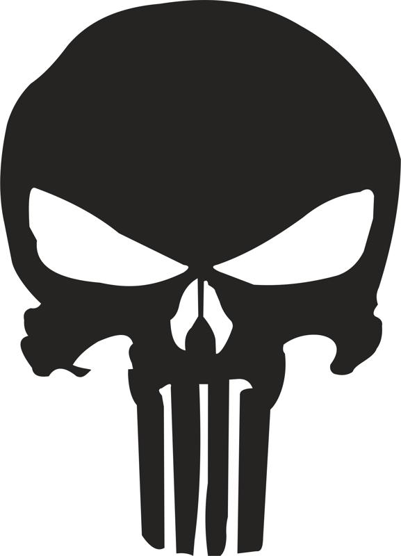 طرح استنسیل جمجمه مجازاتگر مناسب برای استفاده در دستگاه های cnc چوب و cnc لیزر - punisher skull stencil vector cdr file