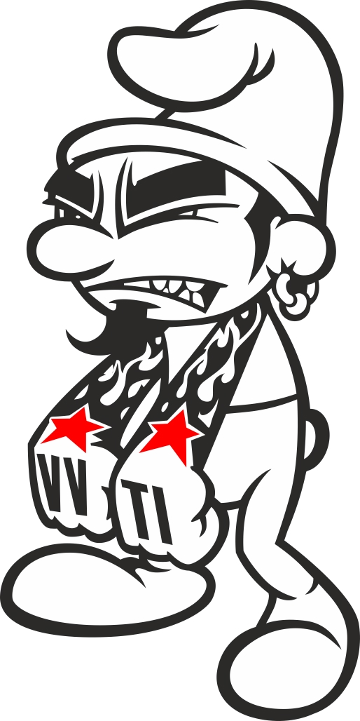 طرح استیکر خالکوبی اسمورف ها مناسب برای استفاده در دستگاه های cnc چوب و cnc لیزر - tattooed smurf decal sticker cdr file