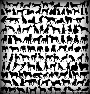 طرح سگ مناسب برای استفاده در دستگاه های cnc چوب و cnc لیزر - dogs dxf file