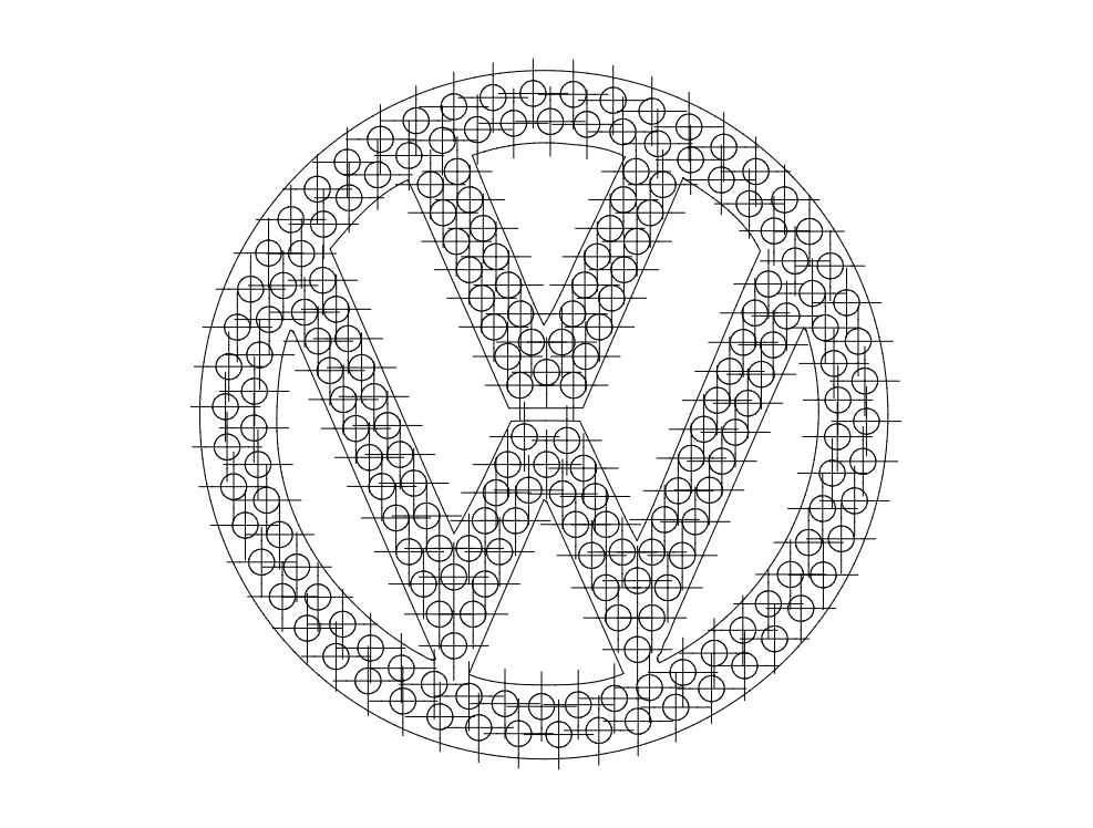 طرح لوگوی فولکس واگن مناسب برای استفاده در دستگاه های cnc چوب و cnc لیزر - vw logo dxf file
