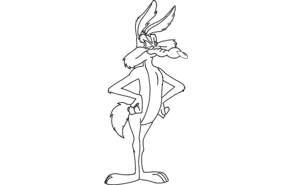 طرح کایوت و وایل مناسب برای استفاده در دستگاه های cnc چوب و cnc لیزر - wile e coyote dxf file