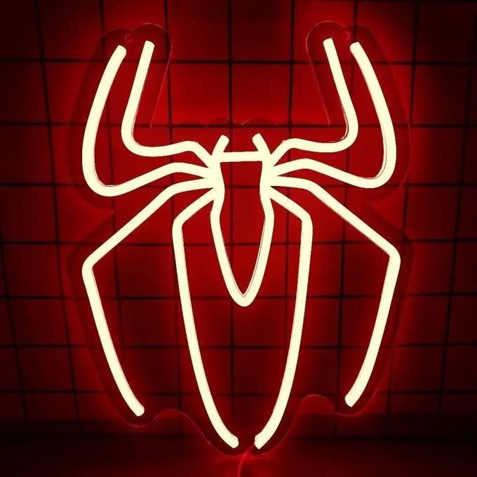 طرح تابلو نئون LED عنکبوت مناسب برای استفاده در دستگاه های cnc چوب و cnc لیزر - laser cut spider led neon sign