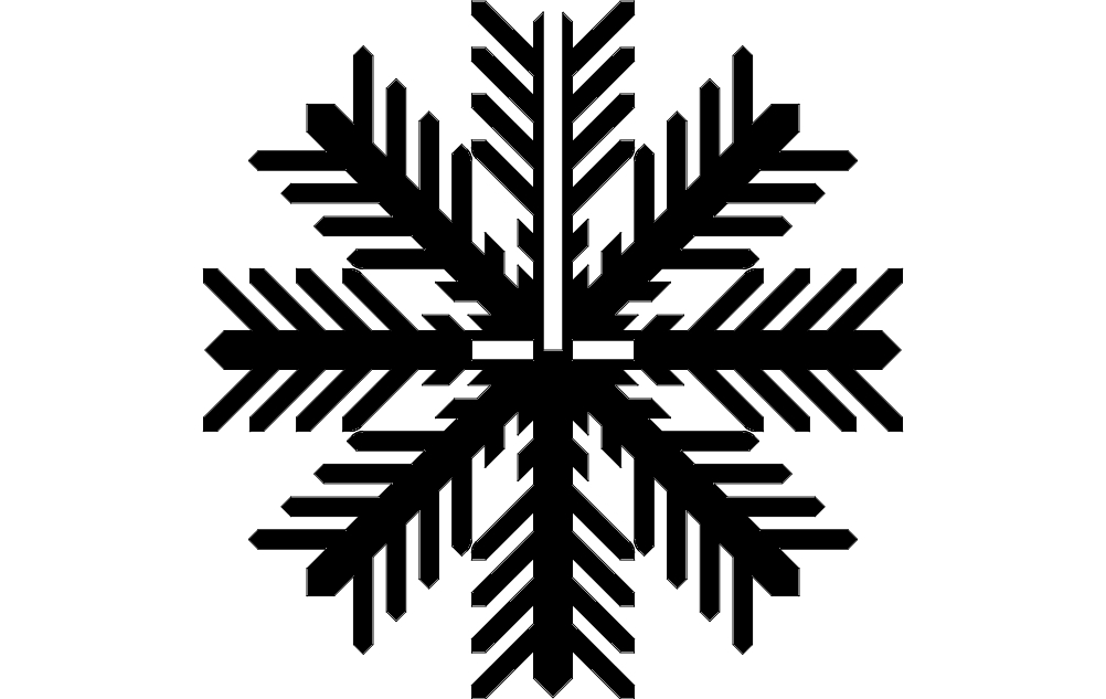 طرح دانه برف، مناسب برای استفاده در دستگاه های cnc چوب و cnc لیزر - snowflake a dxf file