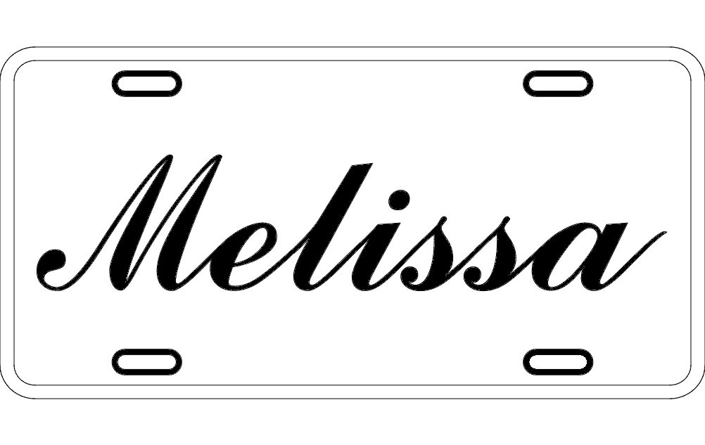 طرح پلاک ماشین ملیسا مناسب برای استفاده در دستگاه های cnc چوب و cnc لیزر - license plate melissa dxf file