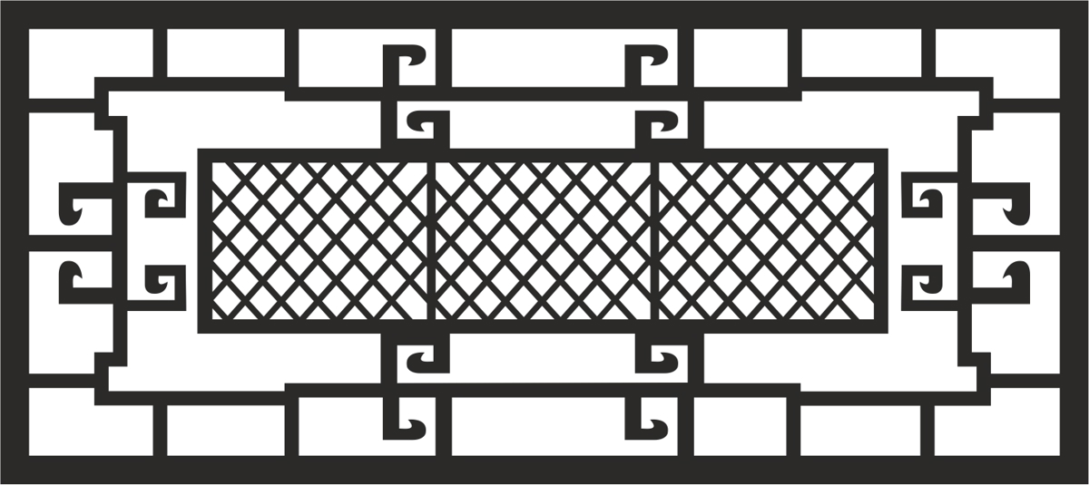 طرح وکتور حفاظ پنجره مناسب برای استفاده در دستگاه های cnc چوب و cnc لیزر - window grill vector cdr file