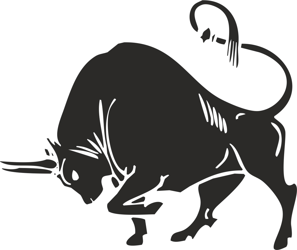 طرح وکتور سیلوئت گاو نر مناسب برای استفاده در دستگاه های cnc چوب و cnc لیزر - bull silhouette vector cdr file