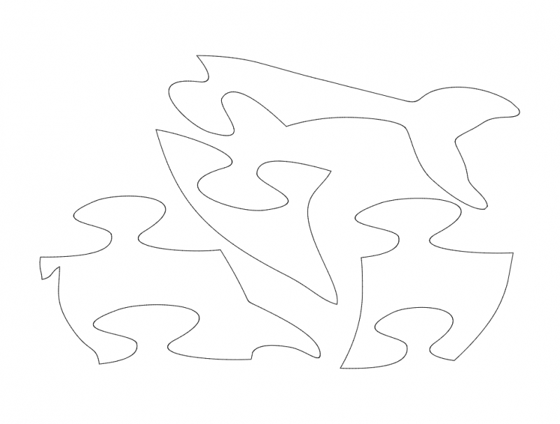 طرح پازل دلفین مناسب برای استفاده در دستگاه های cnc چوب و cnc لیزر - dolphin jigsaw puzzle dxf file