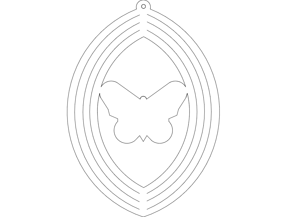 طرح پروانه چرخان بادی مناسب برای استفاده در دستگاه های cnc چوب و cnc لیزر - wind spin butterfly dxf file