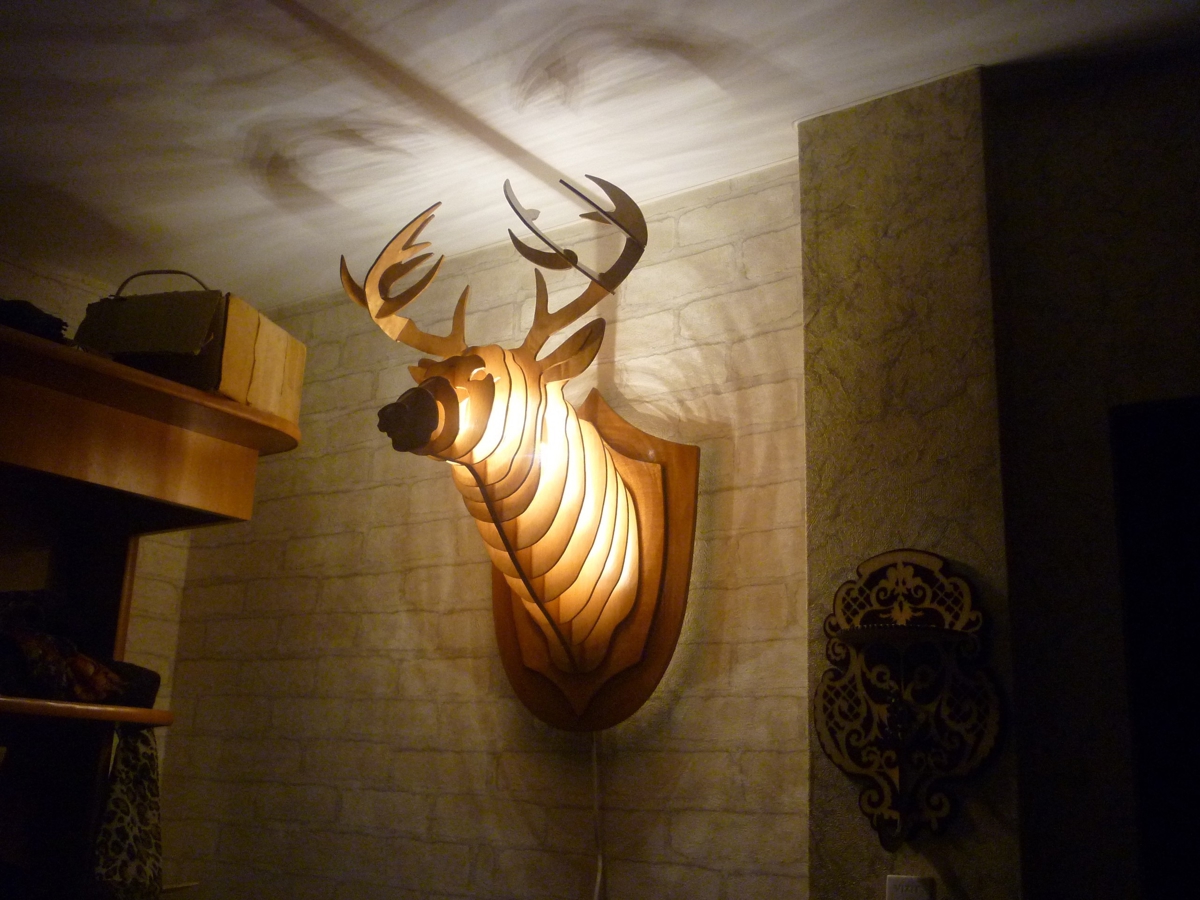 طرح پازل سه بعدی چوبی سر گوزن مناسب برای استفاده در دستگاه های cnc چوب و cnc لیزر - 3d wooden deer head puzzle cdr file