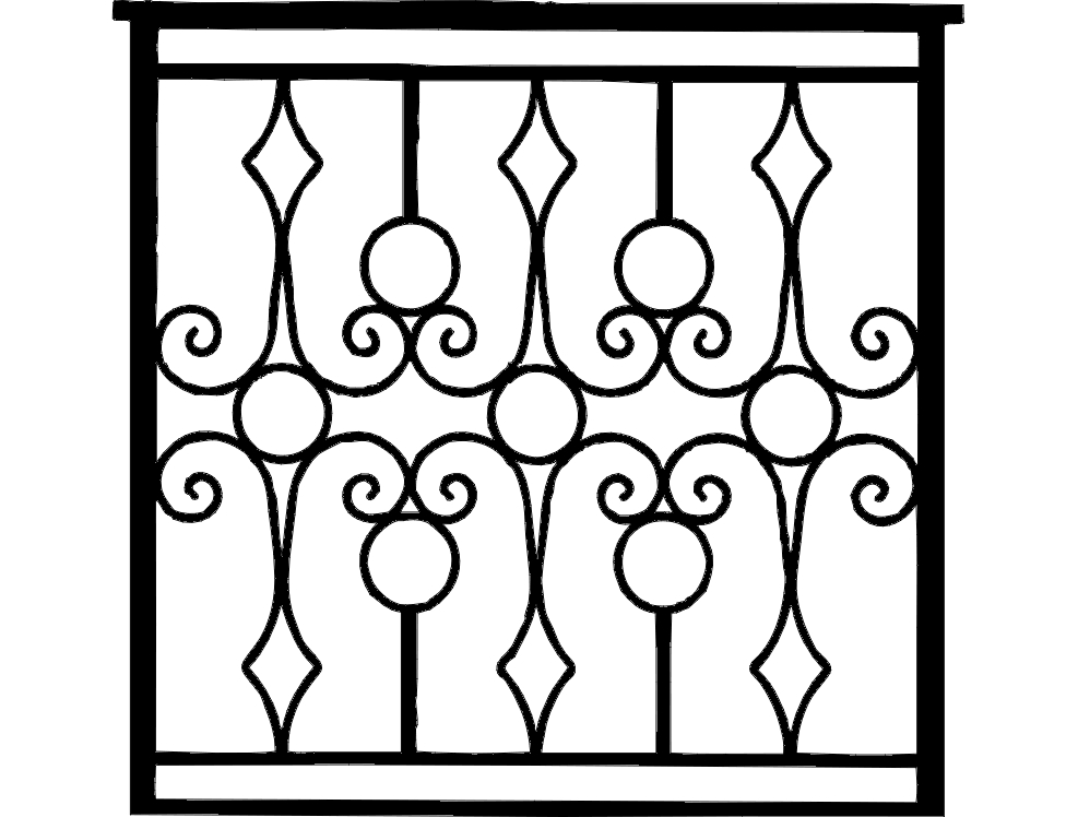 طرح آهن دروازه مناسب برای استفاده در دستگاه های cnc چوب و cnc لیزر - gate ironwork dxf file