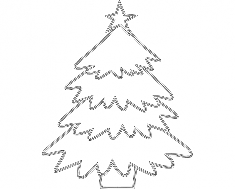 طرح درخت کریسمس مناسب برای استفاده در دستگاه های cnc چوب و cnc لیزر - christmas tree dxf file