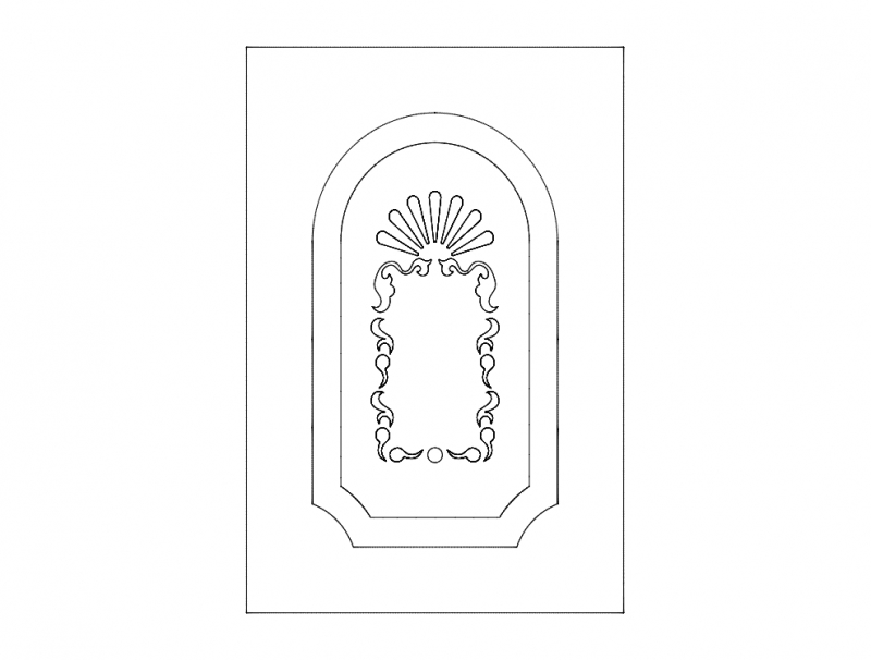 طرح درب قوسی مناسب برای استفاده در دستگاه های cnc چوب و cnc لیزر - door design arch dxf file