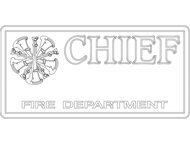 طرح اداره آتش نشانی مناسب برای استفاده در دستگاه های cnc چوب و cnc لیزر - chief fire department dxf file