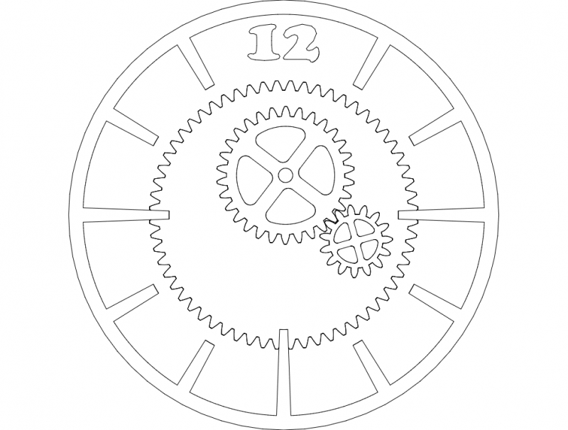 طرح ساعت دی لی مناسب برای استفاده در دستگاه های cnc چوب و cnc لیزر - di li saat dxf file