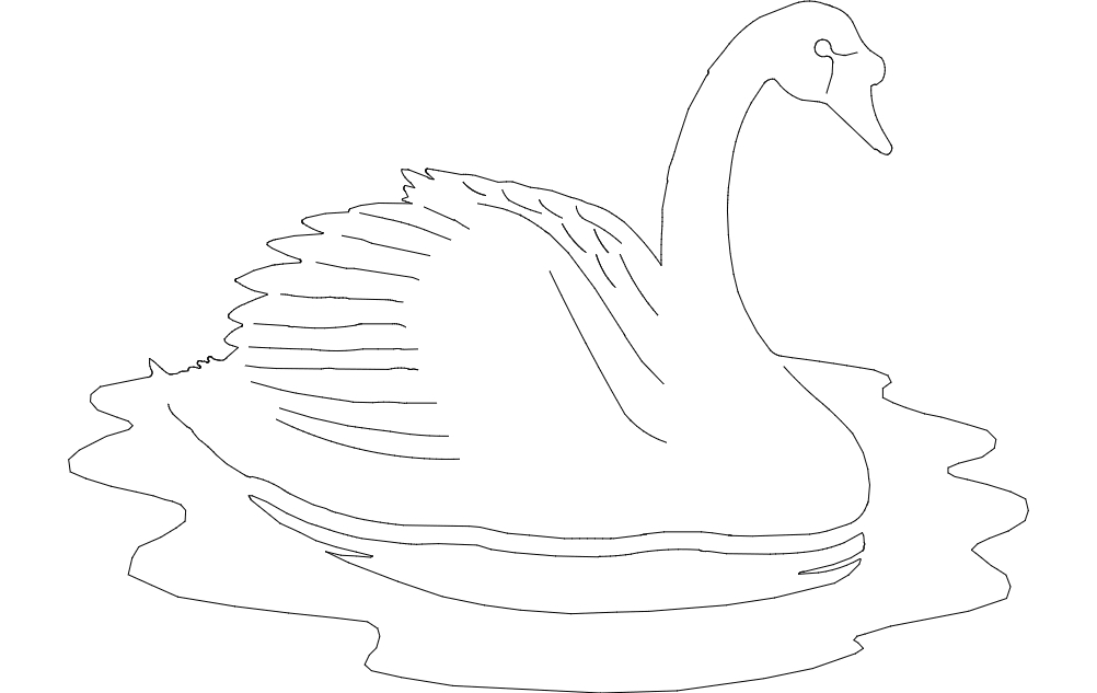 طرح جزئیات قو مناسب برای استفاده در دستگاه های cnc چوب و cnc لیزر - swan details dxf file