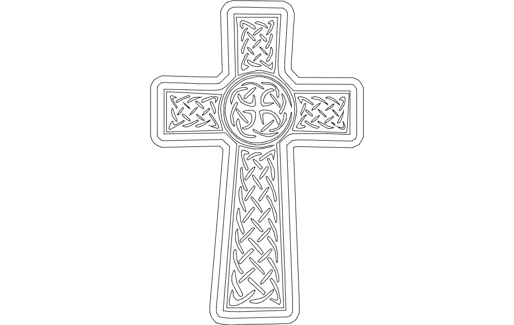 طرح صلیب کلیسا مناسب برای استفاده در دستگاه های cnc چوب و cnc لیزر - church cross dxf file