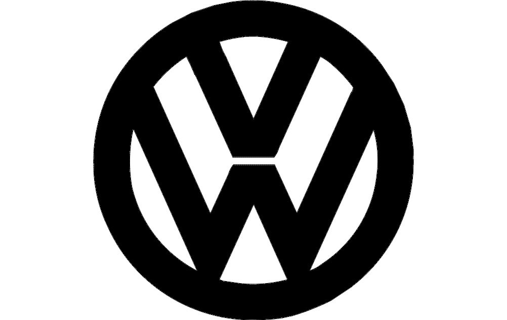 طرح لوگوی فولکس واگن مناسب برای استفاده در دستگاه های cnc چوب و cnc لیزر - vw logo dxf file