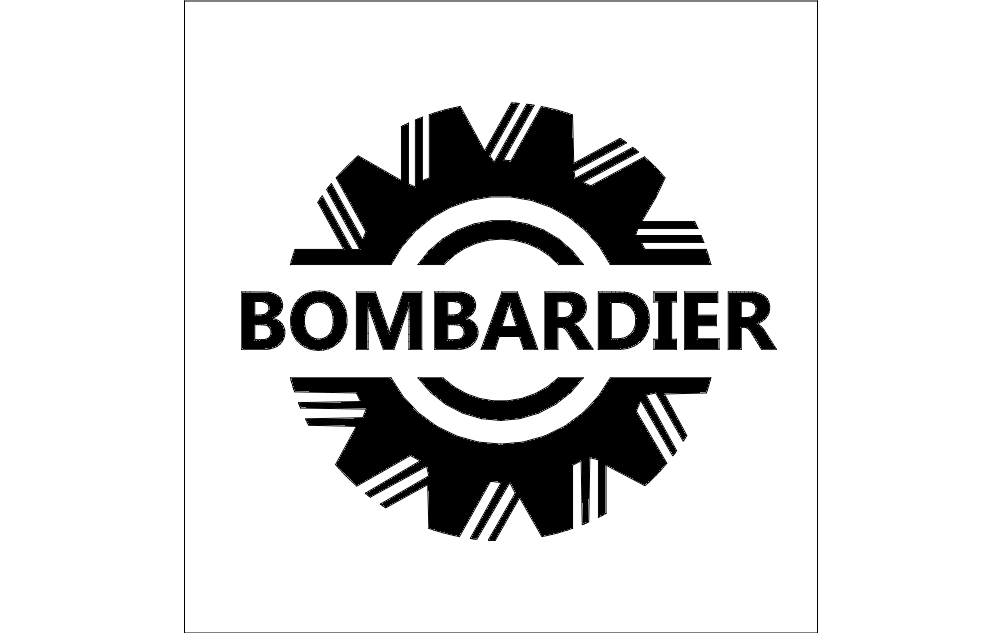 طرح لوگوی بمباردیر مناسب برای استفاده در دستگاه های cnc چوب و cnc لیزر - bombardier logo dxf file