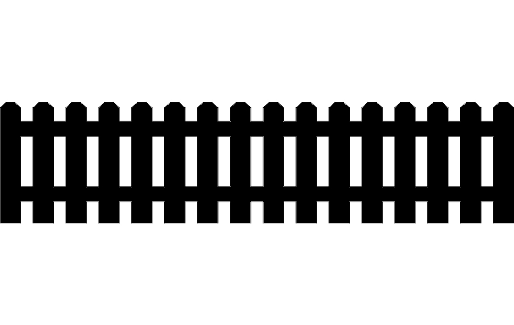 طرح حصار چوبی ساده مناسب برای استفاده در دستگاه های cnc چوب و cnc لیزر - a simple picket fence dxf file