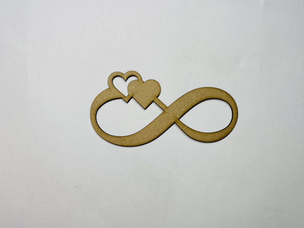 طرح چوب طرح قلب بی‌نهایت مناسب برای استفاده در دستگاه های cnc چوب و cnc لیزر - laser cut wood infinity heart craft shape cutout cdr file