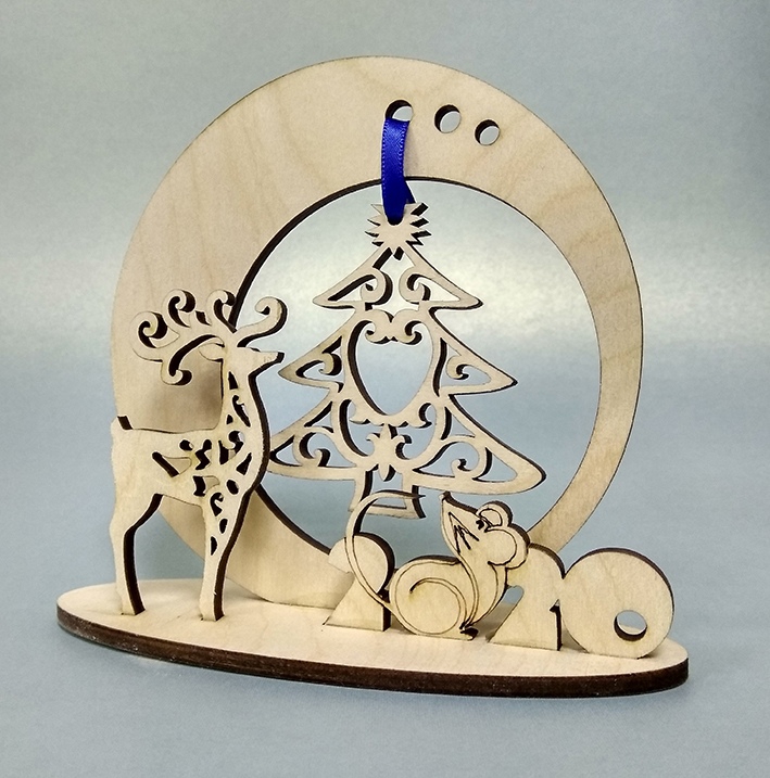 طرح یادگاری سال نو مناسب برای استفاده در دستگاه های cnc چوب و cnc لیزر - laser cut new year souvenir cdr file