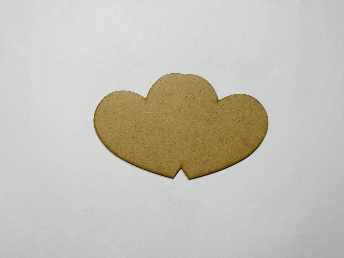 طرح خام طرح قلب دوتایی چوبی مناسب برای استفاده در دستگاه های cnc چوب و cnc لیزر - laser cut double heart wood cutout shape blank cdr file