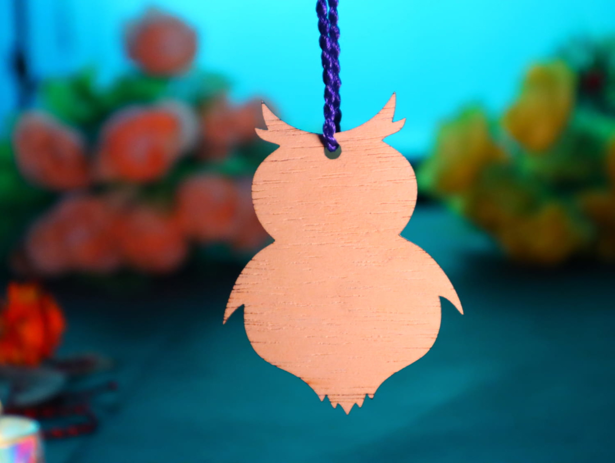 طرح درخت چوبی ناتمام به شکل جغد مناسب برای استفاده در دستگاه های cnc چوب و cnc لیزر - laser cut unfinished wood owl shaped craft tree ornament cdr file