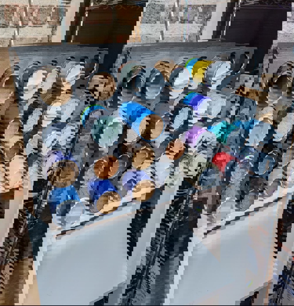 طرح رول وینیل قفسه انبار مناسب برای استفاده در دستگاه های cnc چوب و cnc لیزر - laser cut vinyl roll storage rack svg file