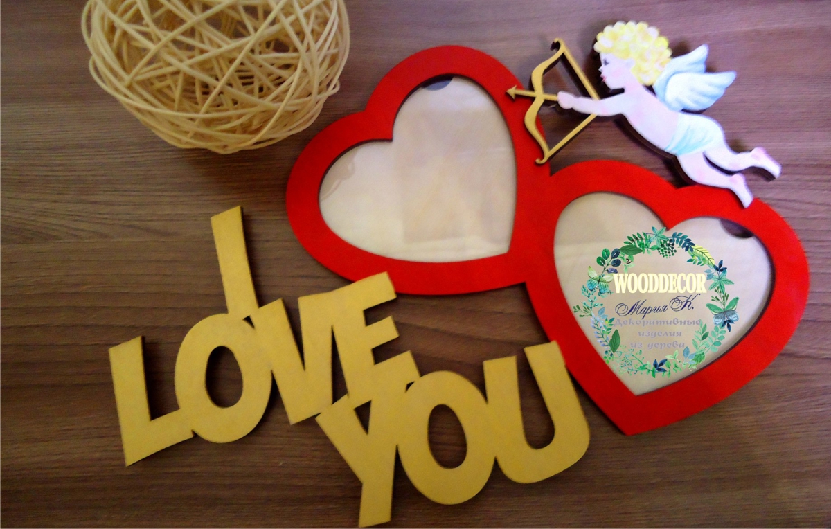 طرح قاب عکس «دوستت دارم» مناسب برای استفاده در دستگاه های cnc چوب و cnc لیزر - laser cut i love you photo frames cdr file