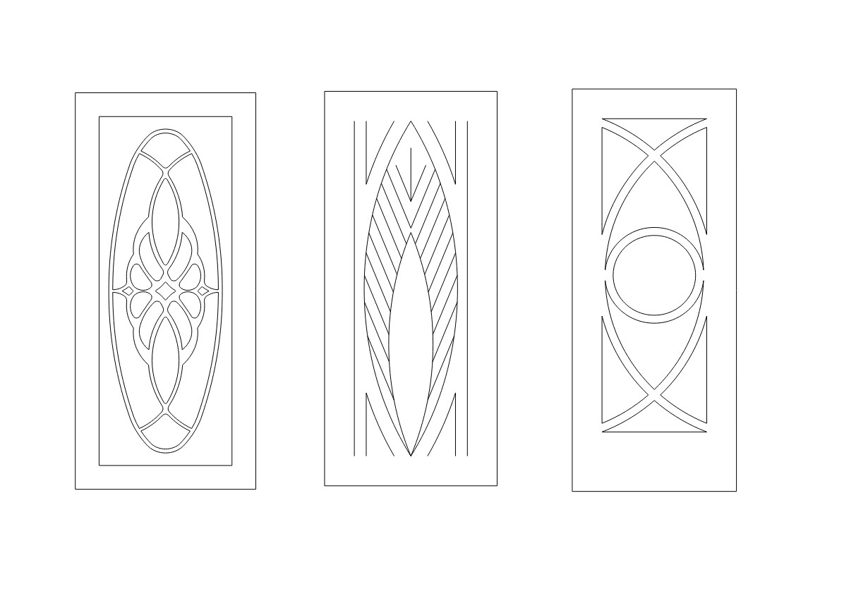 طرح های زیبا برای درب ورودی مناسب برای استفاده در دستگاه های cnc چوب و cnc لیزر - elegant door designs dxf file