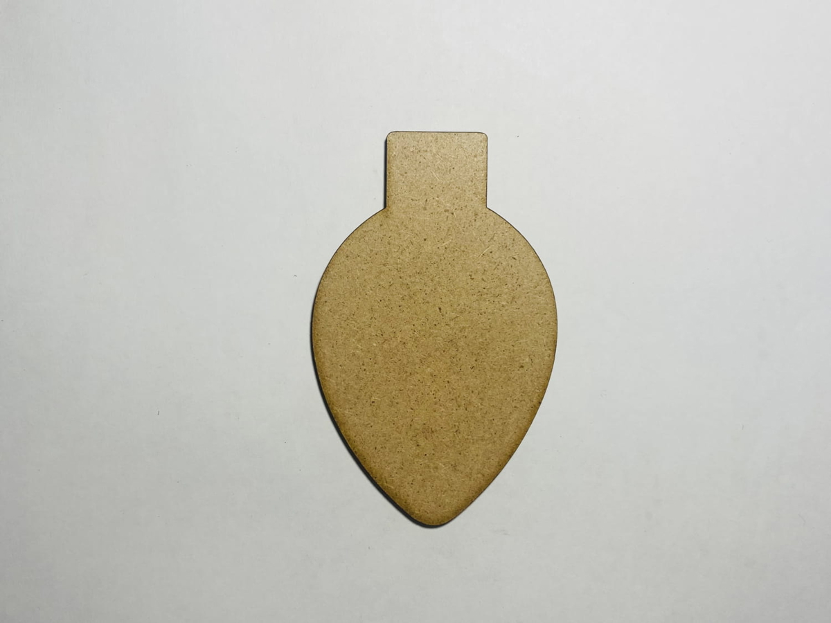 طرح لامپ کریسمس طرح چوبی ناتمام مناسب برای استفاده در دستگاه های cnc چوب و cnc لیزر - laser cut christmas light bulb wooden cutout unfinished craft cdr file