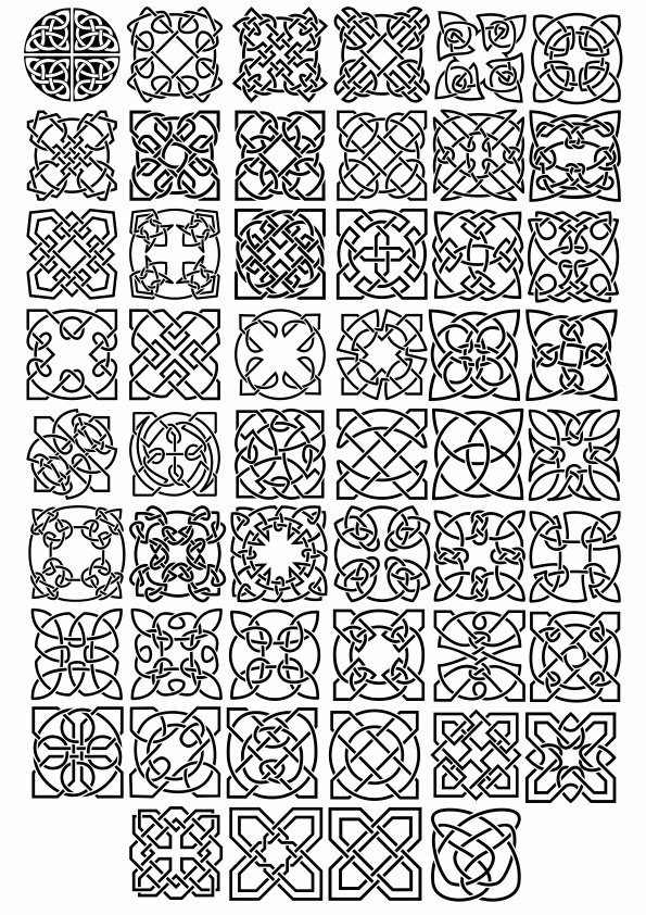 طرح مجموعه تزئینات سلتیک مناسب برای استفاده در دستگاه های cnc چوب و cnc لیزر - celtic ornament set cdr file