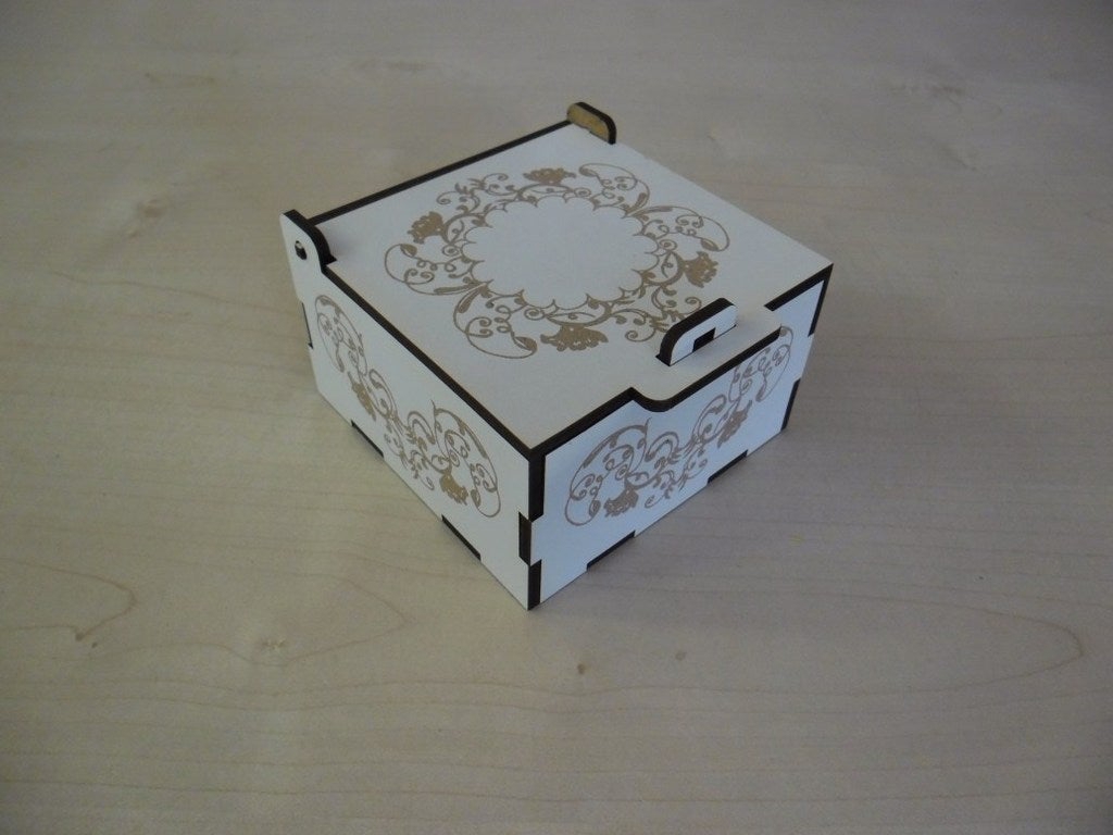 طرح جعبه جواهرات mdf لمینت 3 میلی‌متری مناسب برای استفاده در دستگاه های cnc چوب و cnc لیزر - laser cut jewelry box 3mm laminated mdf cdr file
