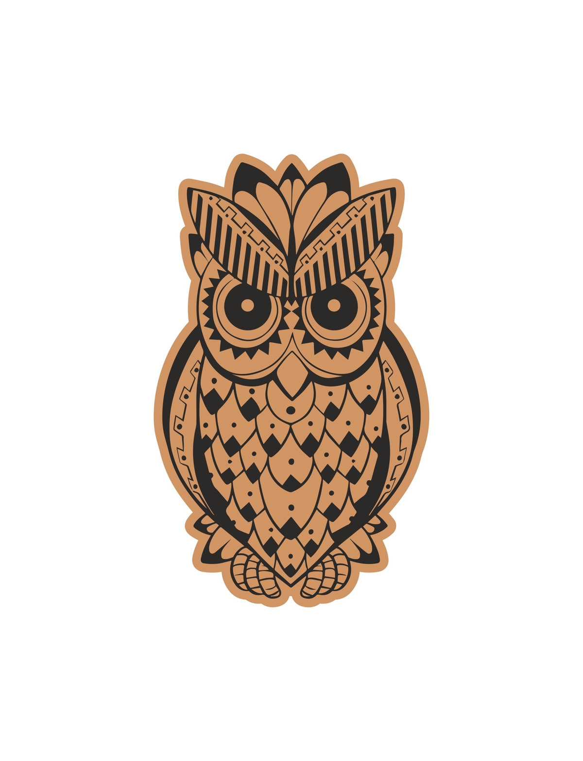طرح جغد زیبا و تزئینی مناسب برای استفاده در دستگاه های cnc چوب و cnc لیزر - decorative cute owl laser cut engraving template cdr file