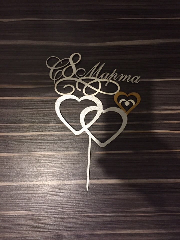 طرح رویه کیک عروسی قلبی شکل مناسب برای استفاده در دستگاه های cnc چوب و cnc لیزر - laser cut double heart wedding cake topper cdr file