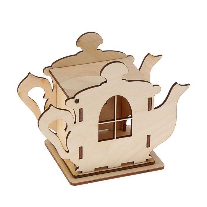 طرح قوری چوبی طرح چای کیسه ای مخصوص چای و دمنوش مناسب برای استفاده در دستگاه های cnc چوب و cnc لیزر - laser cut wooden teapot shaped tea house tea bag dispenser cdr file