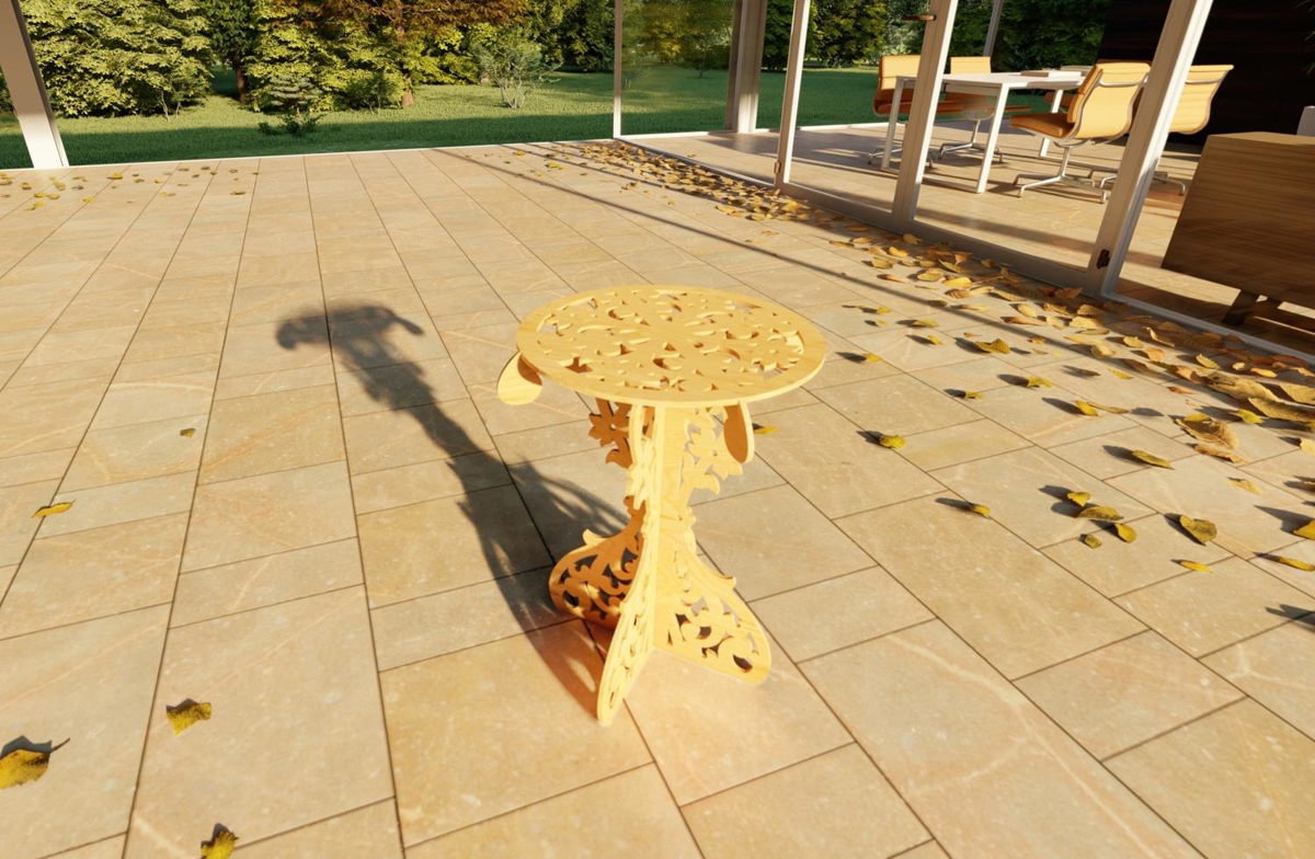 طرح میز عسلی مناسب برای استفاده در دستگاه های cnc چوب و cnc لیزر - laser cut coffee table cdr file