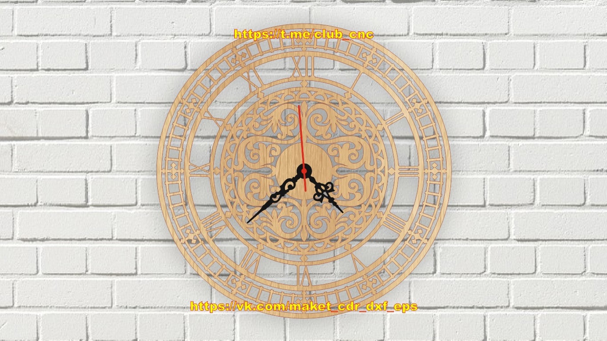 طرح ساعت دیواری دکوری مناسب برای استفاده در دستگاه های cnc چوب و cnc لیزر - laser cut decor wall clock template cdr file