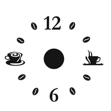 طرح ساعت دیواری قهوه ساده مناسب برای استفاده در دستگاه های cnc چوب و cnc لیزر - laser cut simple coffee wall clock template cdr file