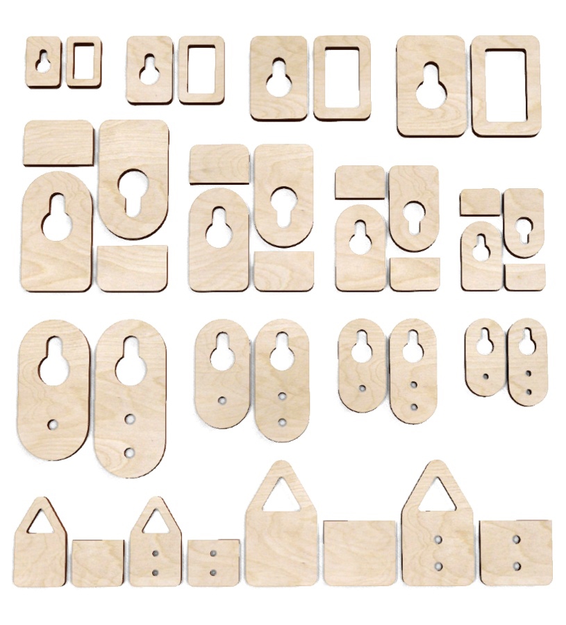طرح قاب عکس با قلاب آویز مناسب برای استفاده در دستگاه های cnc چوب و cnc لیزر - laser cut photo frame hanger hooks cdr file