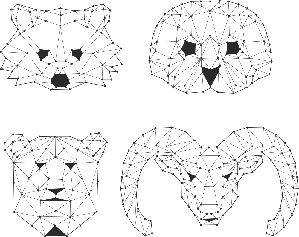 طرح وکتور چندضلعی‌های حیوانات مناسب برای استفاده در دستگاه های cnc چوب و cnc لیزر - animals polygons vectors cdr file