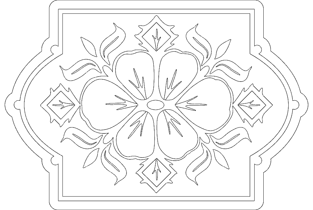طرح گل مناسب برای استفاده در دستگاه های cnc چوب و cnc لیزر - floral pattern dxf file