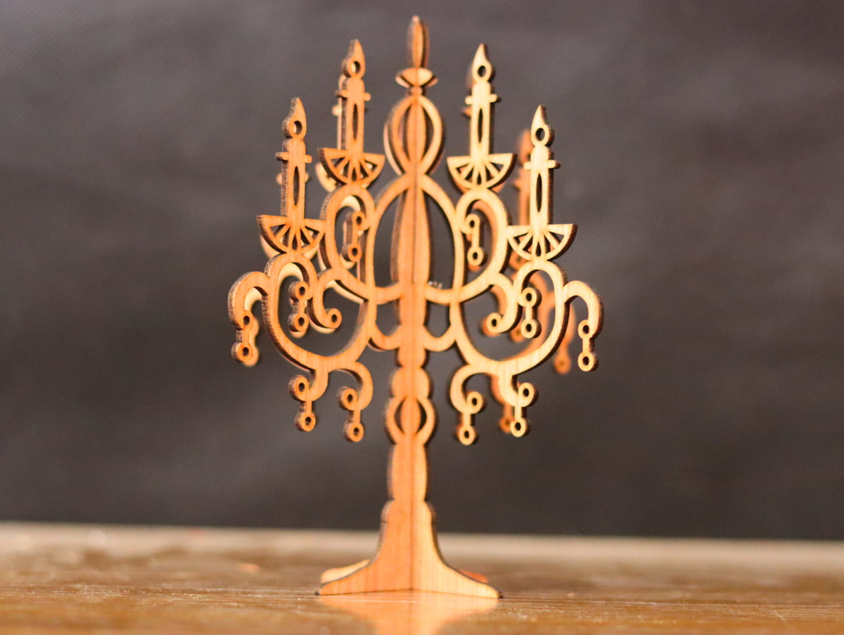 طرح جا شمعی درختی مناسب برای استفاده در دستگاه های cnc چوب و cnc لیزر - laser cut tree candle stand decor cdr file