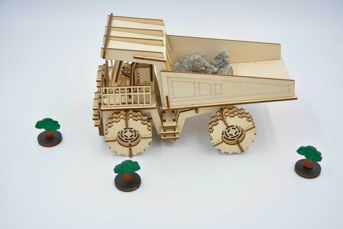 طرح کامیون معدن مناسب برای استفاده در دستگاه های cnc چوب و cnc لیزر - laser cut mining truck cdr file