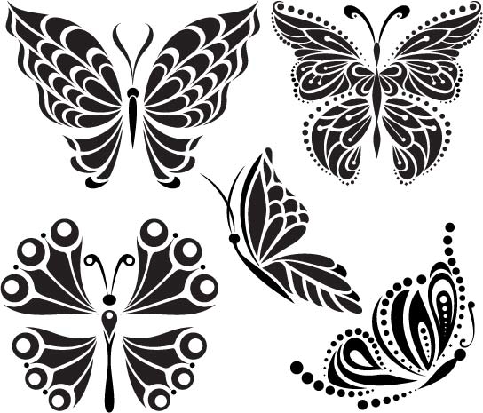 طرح فایل وکتوری خالکوبی پروانه . مناسب برای استفاده در دستگاه های cnc چوب و cnc لیزر - butterfly tattoo vector eps file