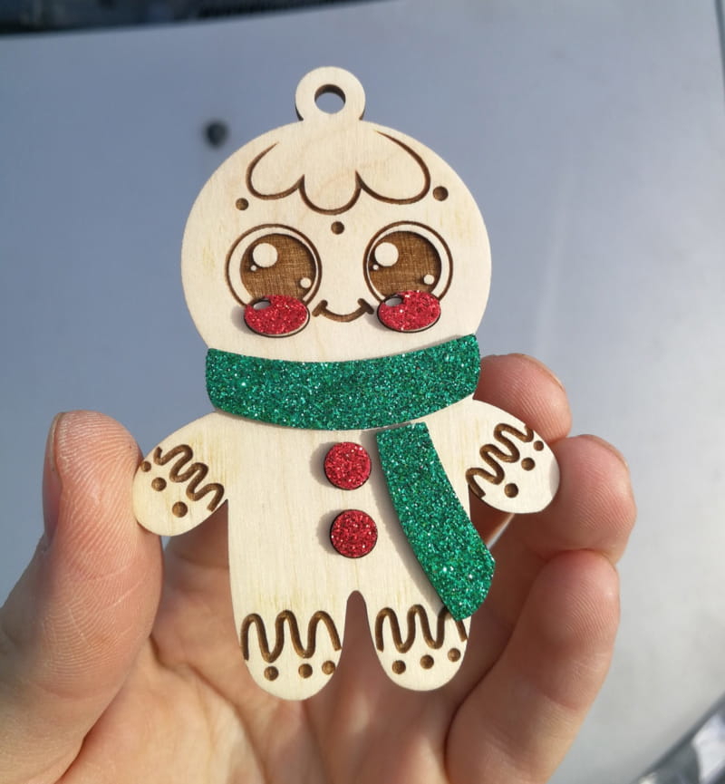 طرح مرد زنجبیلی مناسب برای استفاده در دستگاه های cnc چوب و cnc لیزر - laser cut gingerbread man decoration dxf file