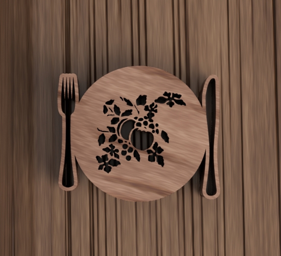 طرح زیرلیوانی چوبی دکوراتیو مناسب برای استفاده در دستگاه های cnc چوب و cnc لیزر - laser cut wooden decorative placemat cdr file