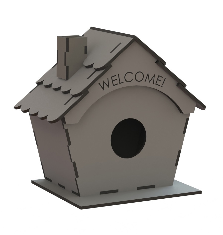 طرح جعبه لانه پرنده مناسب برای استفاده در دستگاه های cnc چوب و cnc لیزر - laser cut bird nest box cdr file