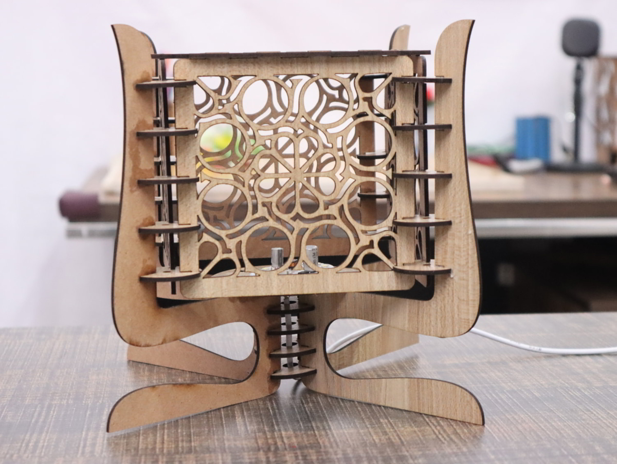 طرح چراغ خواب چوبی با ضخامت ۳ میلی‌متر مناسب برای استفاده در دستگاه های cnc چوب و cnc لیزر - laser cut wooden night lamp 3mm cdr file